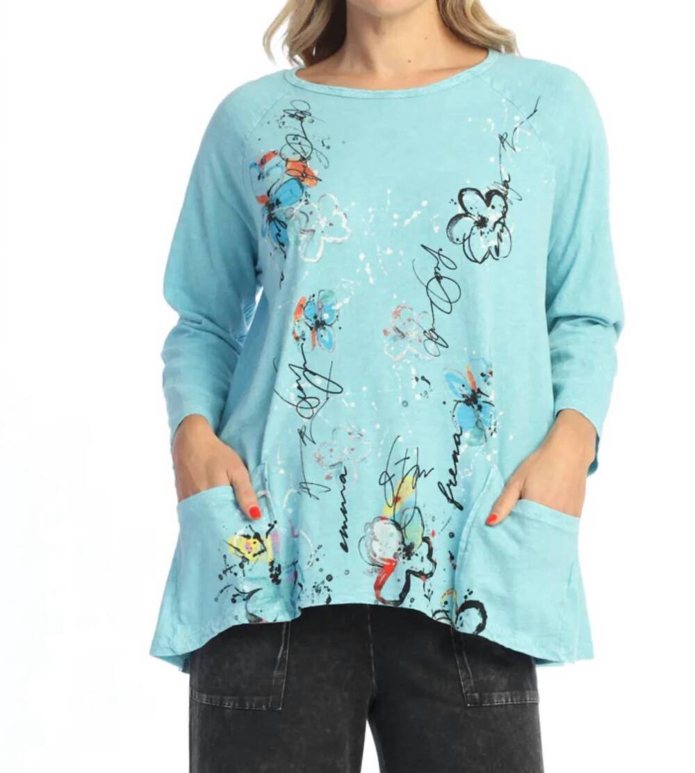 NEW JESS & JANE confetti tunic in sea glass